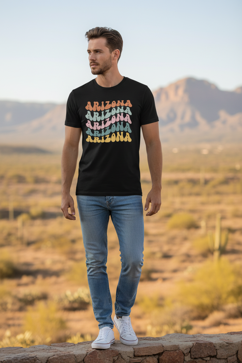 Black t-shirt male lifestyle