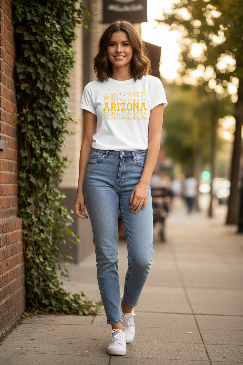 White t-shirt female lifestyle