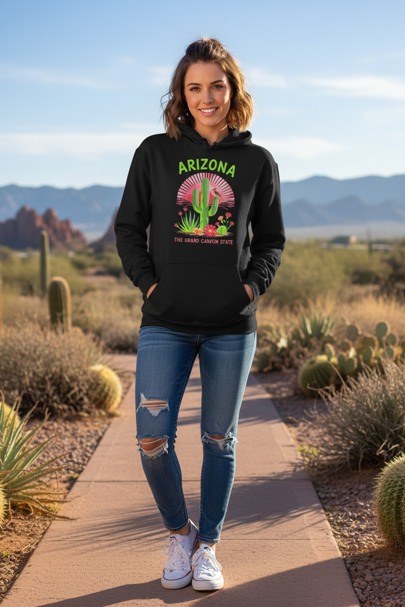 Black hoodie female lifestyle