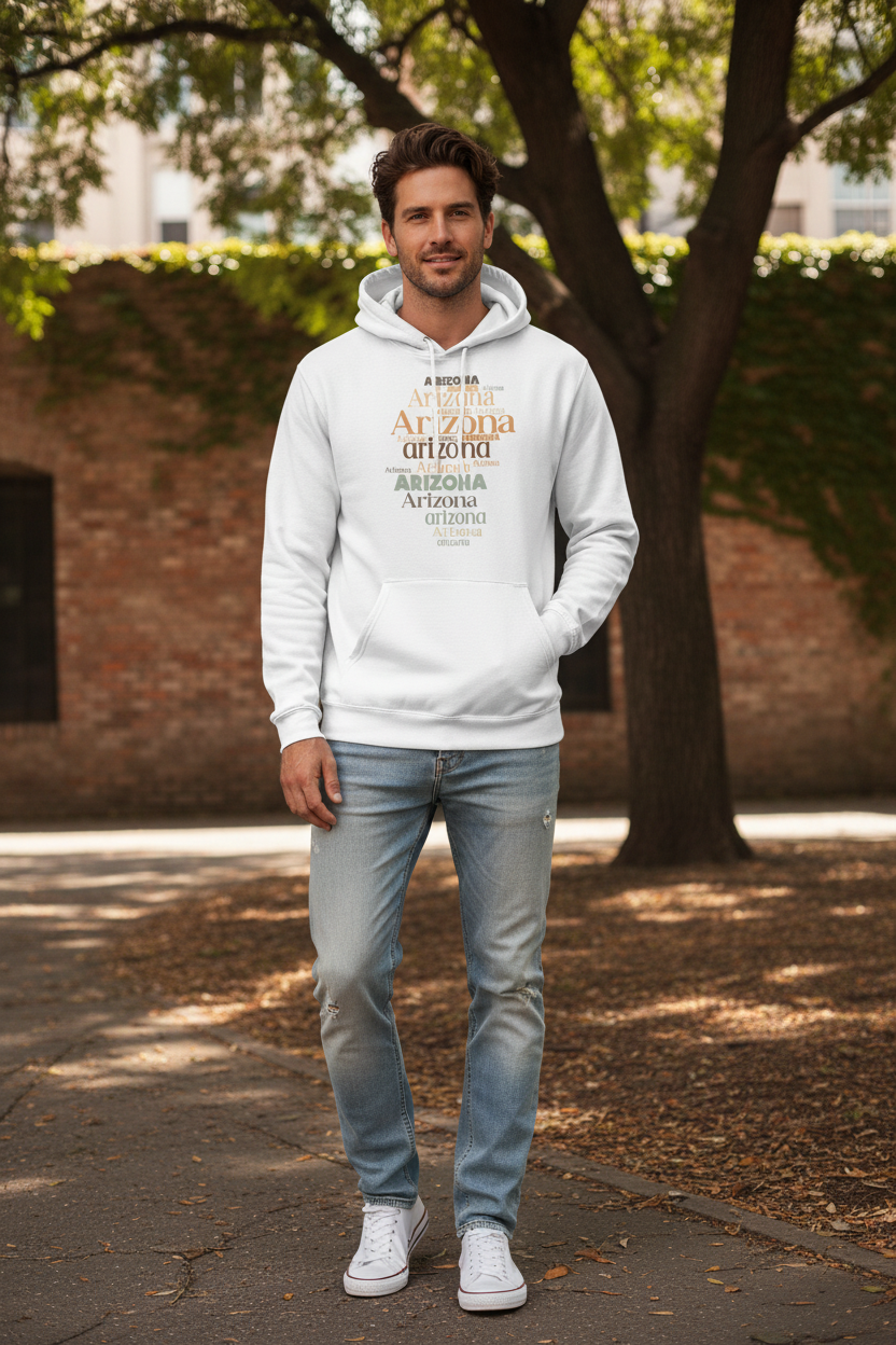 White hoodie male lifestyle