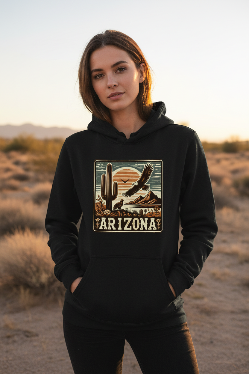 Black hoodie female lifestyle