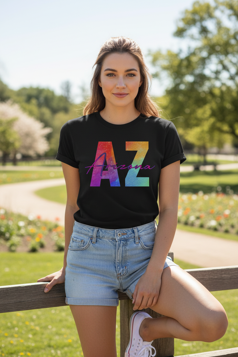 Black t-shirt female lifestyle