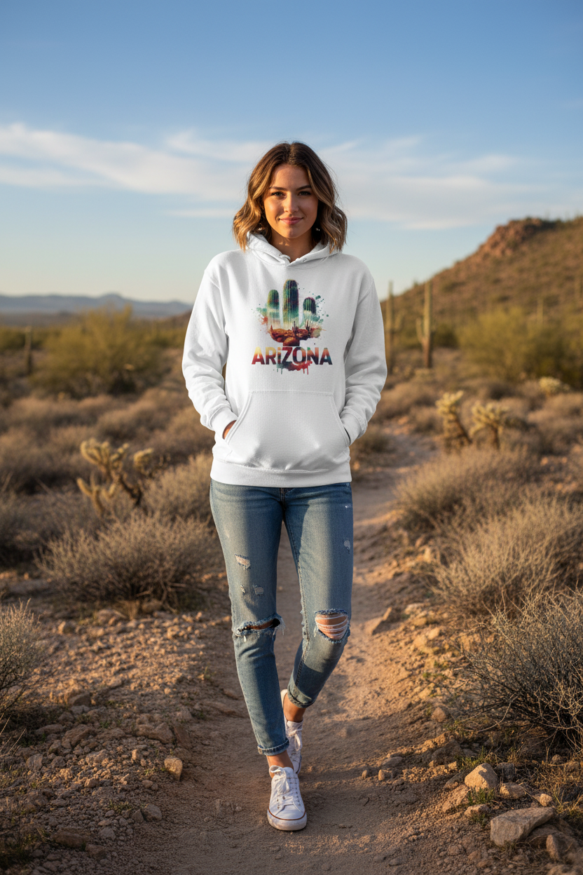 White hoodie female lifestyle