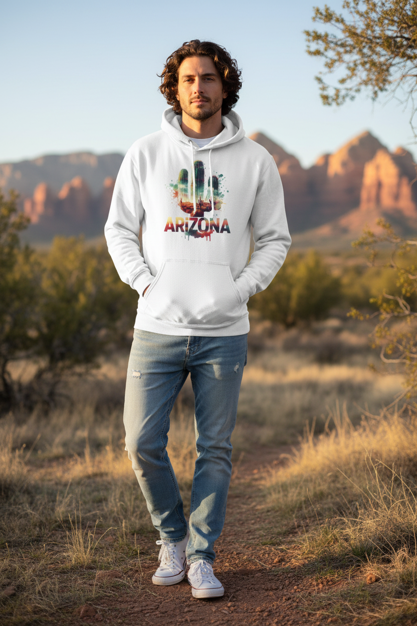 White hoodie male lifestyle