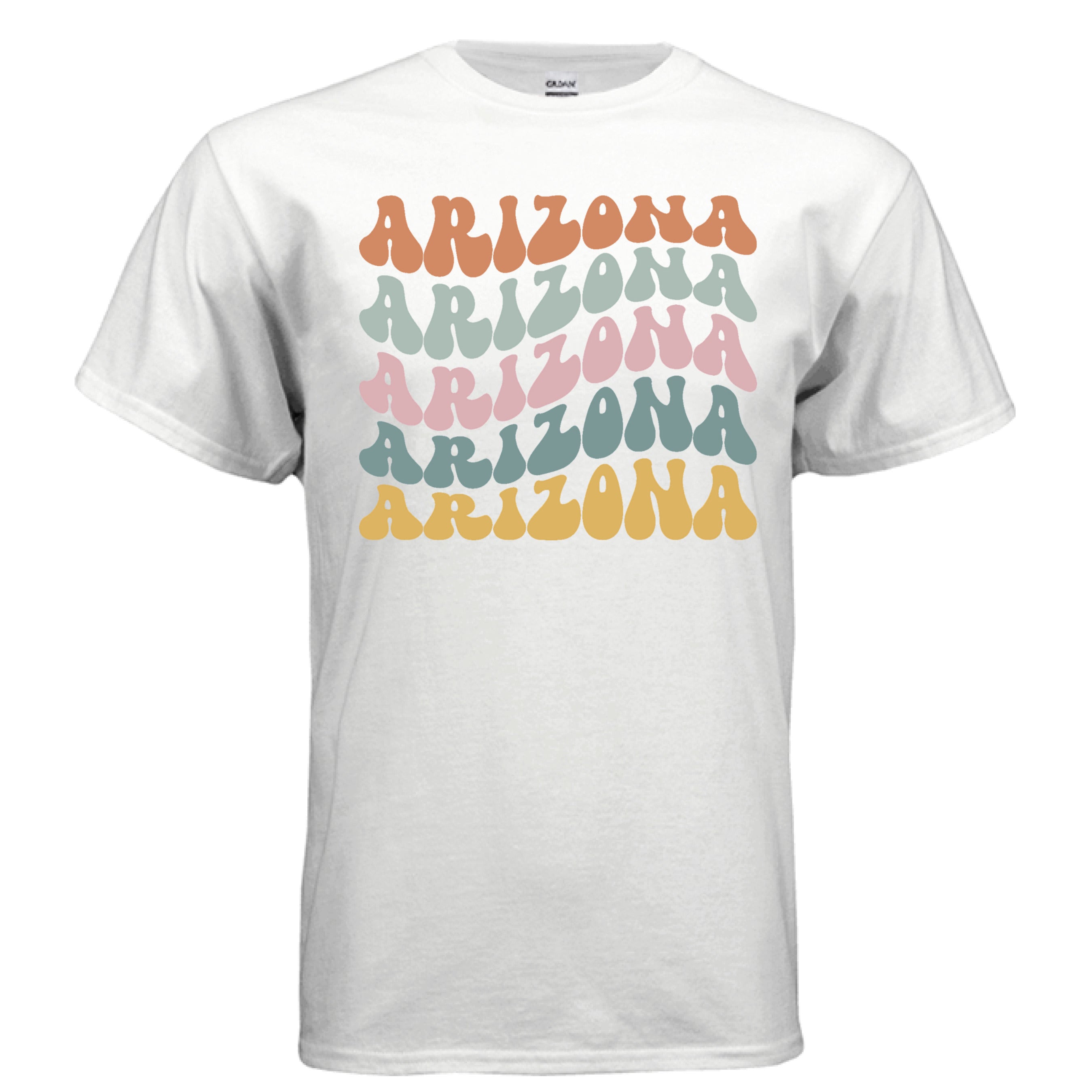 Gildan G200 100% USA cotton T-shirt with tear-away label seamless collar and double-needle hems