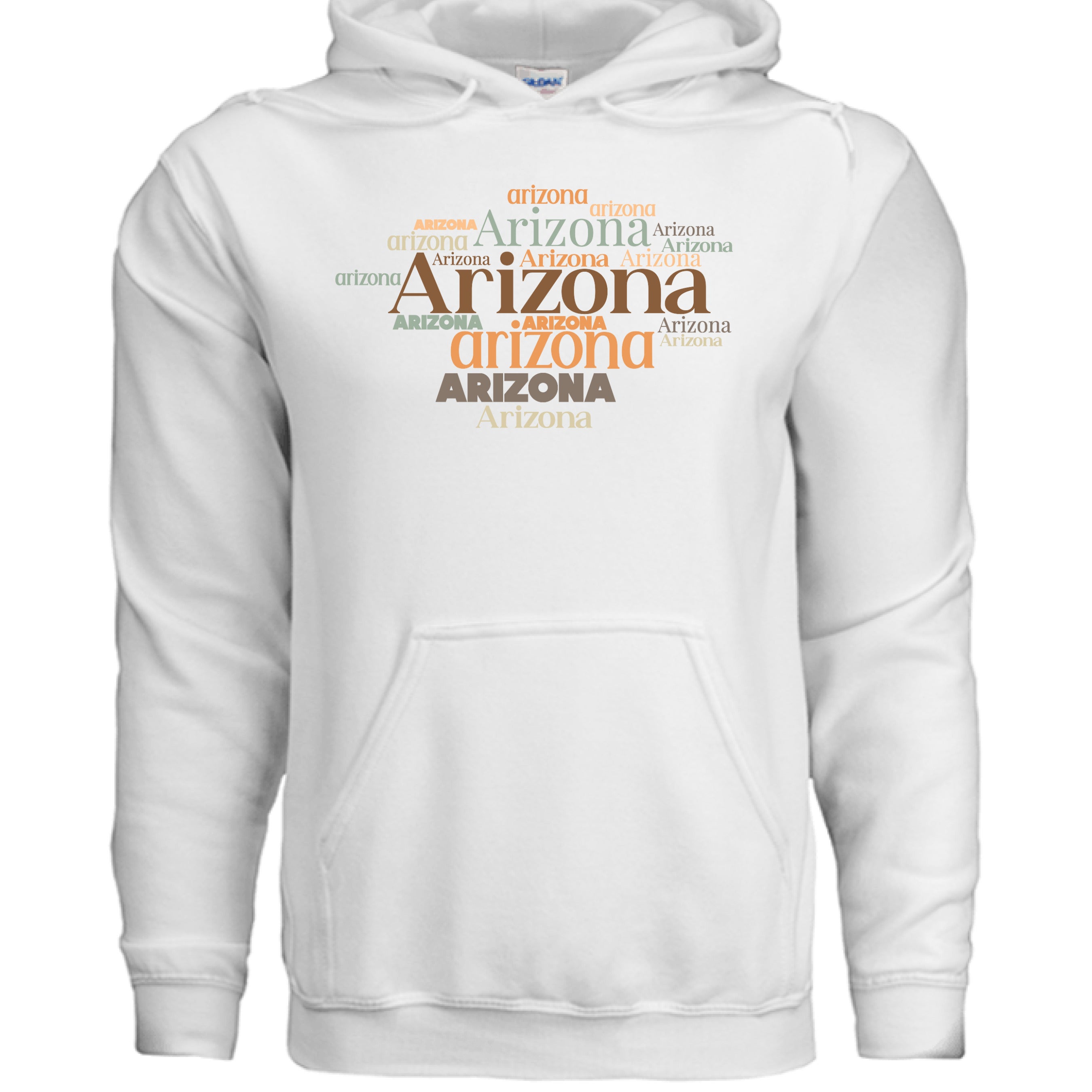 Gildan Softstyle pullover hoodie 80% ring-spun cotton 20% poly jersey-lined hood flat draw cords tearaway label