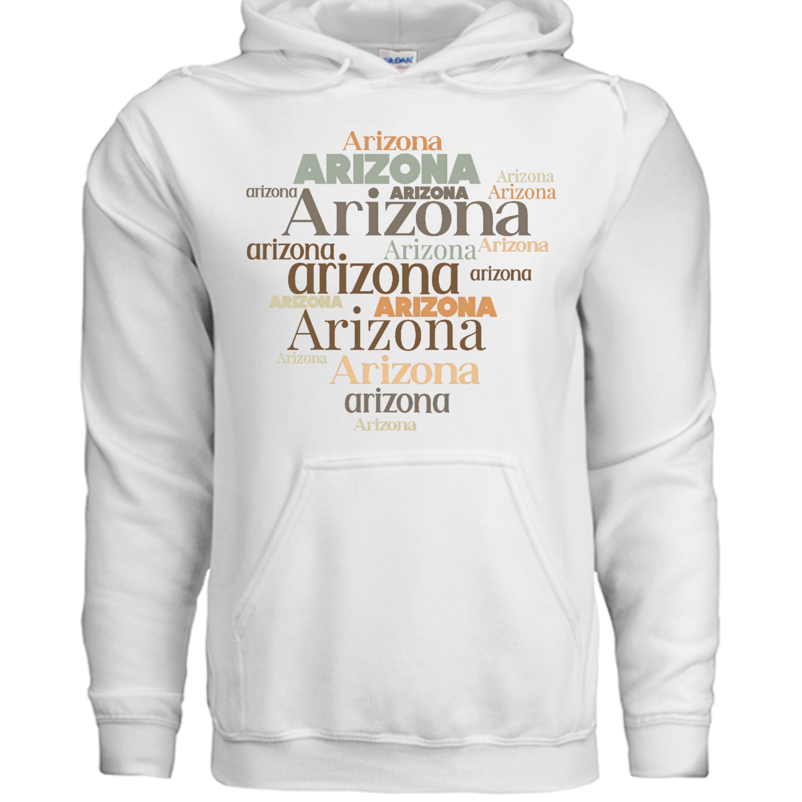 Gildan Softstyle SF500 pullover hoodie 80% ring-spun cotton 20% polyester jersey-lined hood flat draw cords tearaway label