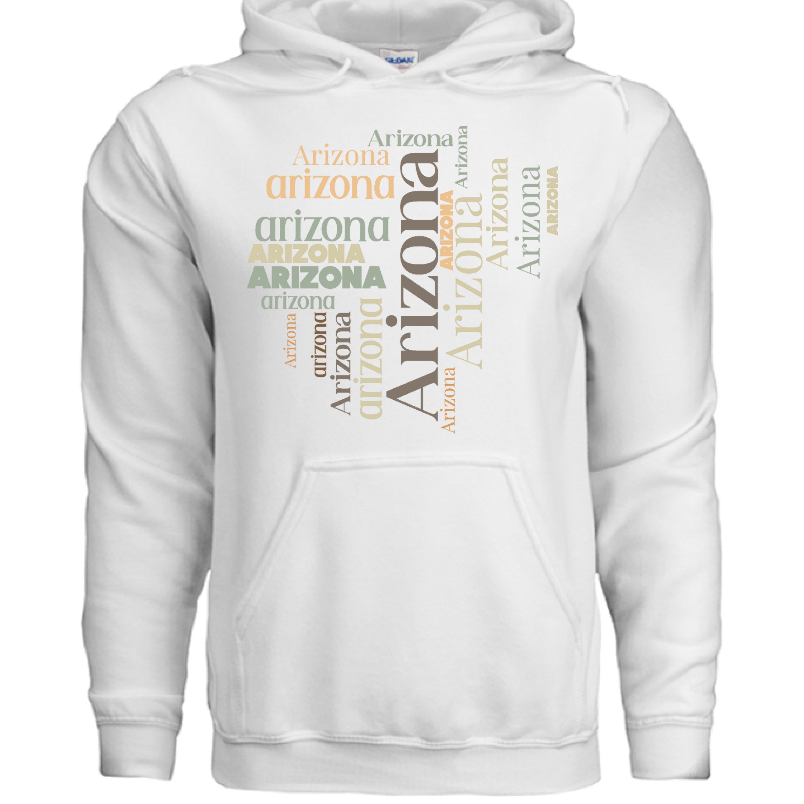 Gildan Softstyle pullover hoodie 80% ring-spun cotton jersey-lined hood flat draw cords tearaway label sizes S-5XL