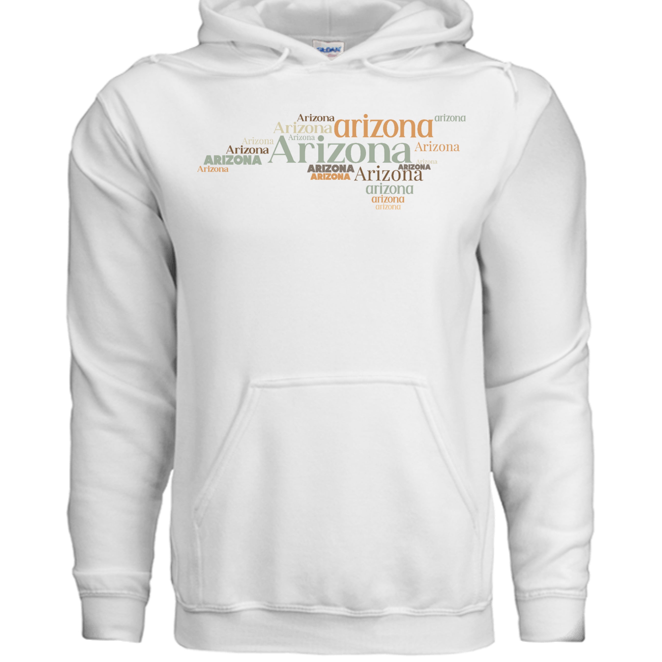 Gildan Softstyle pullover hoodie 80% ring-spun cotton 20% polyester two-piece hood flat draw cords tearaway tag