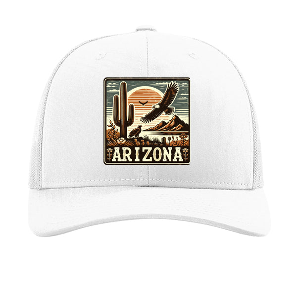 Richardson Snapback Trucker Cap 60/40 cotton polyester crown with 100% polyester mesh back pre-curved contrast stitched visor adjustable plastic snapback