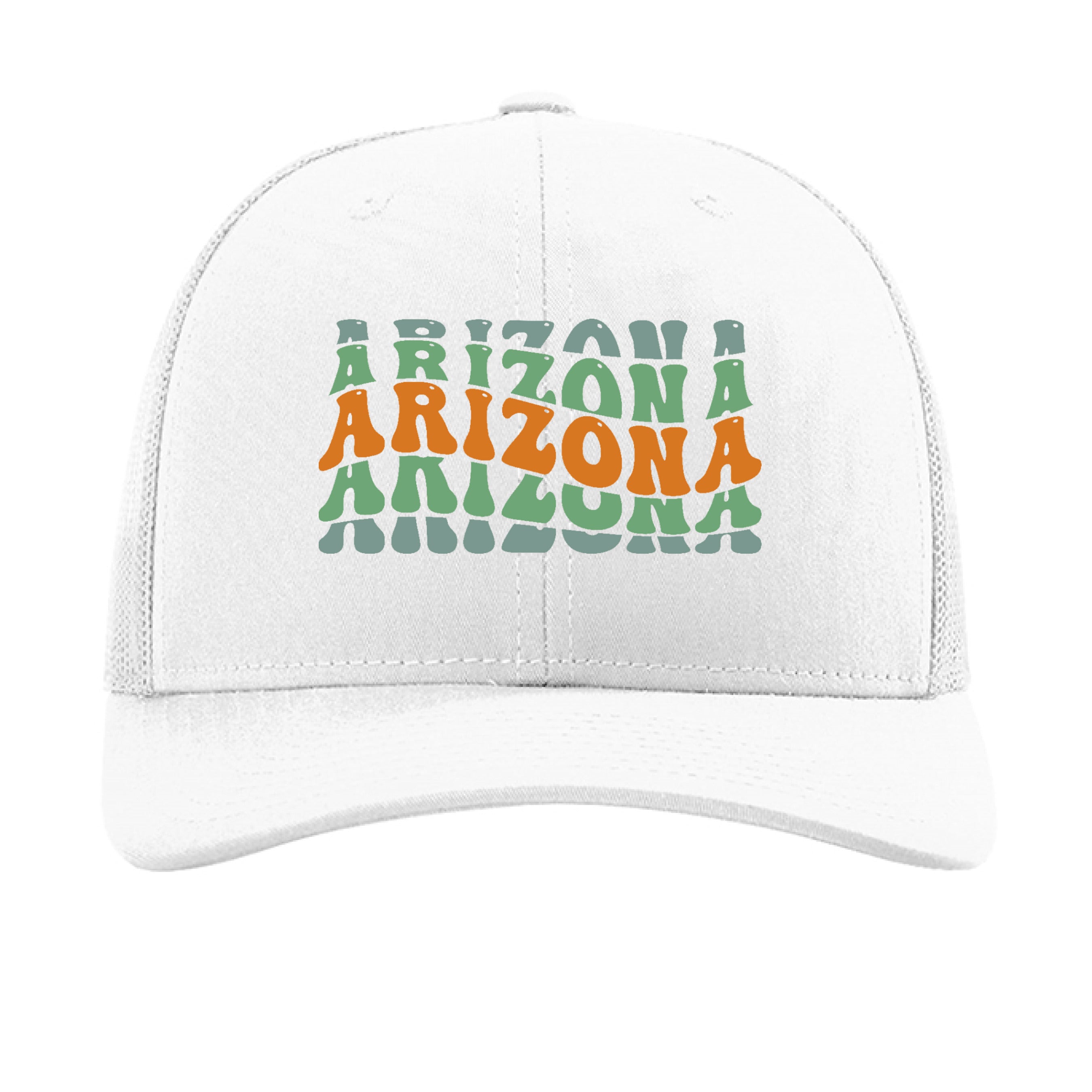 Richardson Snapback Trucker Cap 60/40 cotton poly front 100% polyester mesh back pre-curved contrast visor adjustable plastic snapback