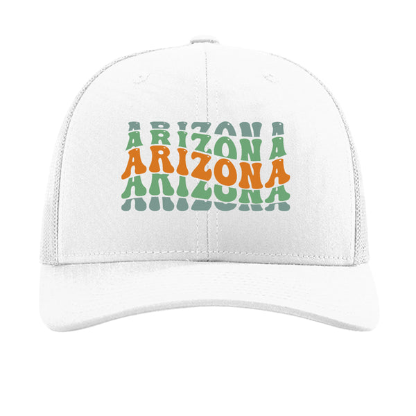 Richardson Snapback Trucker Cap 60/40 cotton poly front 100% polyester mesh back pre-curved contrast visor adjustable plastic snapback