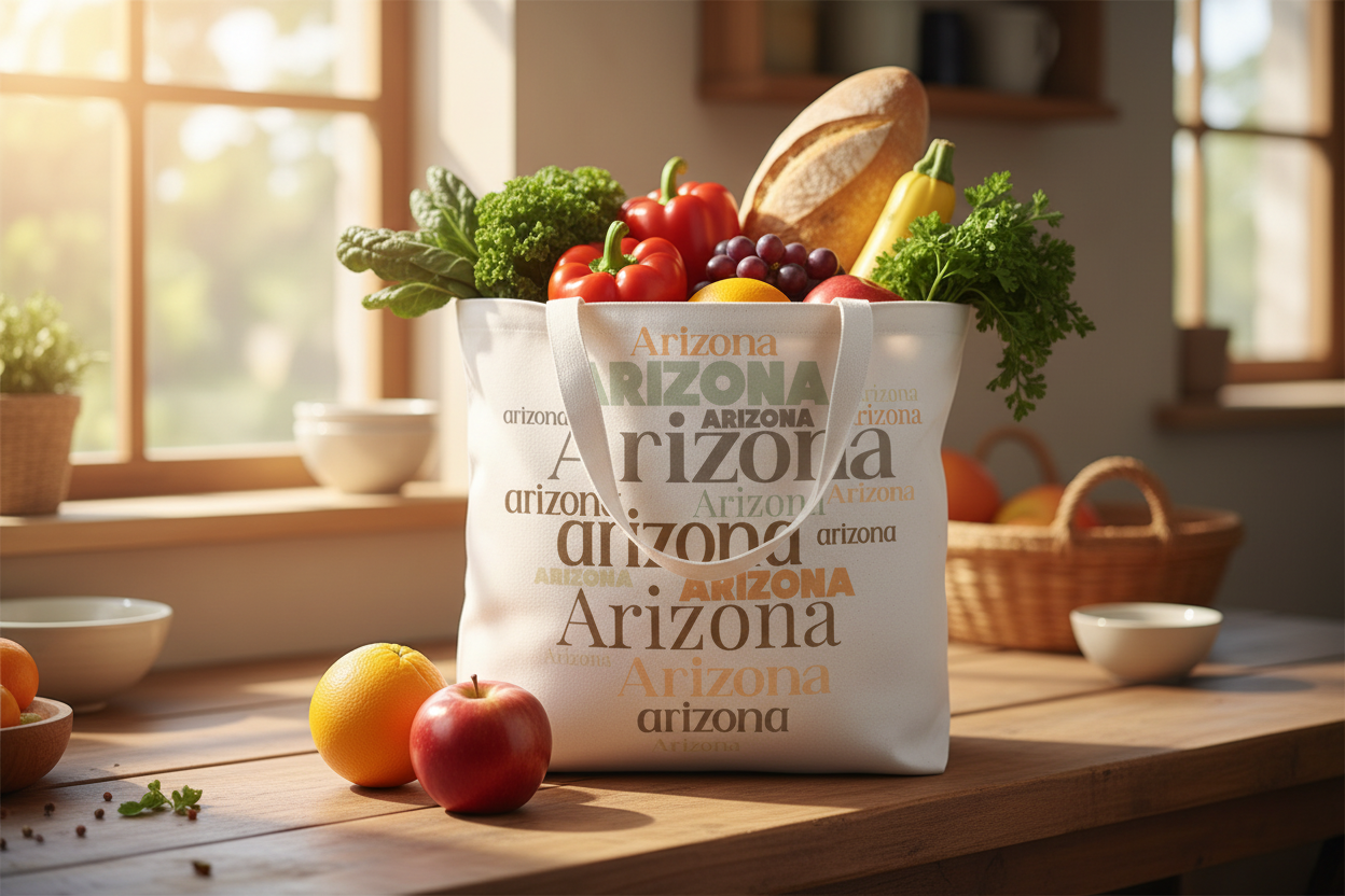 White Beach Bag Grocery Lifestyle